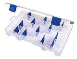 Flambeau Outdoors 4007 Tuff Tainer Fishing Tackle Box with Zerust Anti-Rust Dividers - Includes 12 Dividers, 24 Compartments, Clear Fishing Lure Organizer - 11" x 7.25" x 1.75"