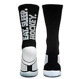 ChalkTalkSPORTS Hockey Performance Crew Socks - Eat. Sleep. Hockey. - Mid-Calf Socks - Youth