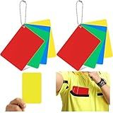 Syhood 2 Set Soccer Referee Cards Red and Yellow Blue Green Referee Penalty Card Warning Ejection Delay for Football Soccer Volleyball Rugby Baseball Handball Judge Sport Competition Game Match