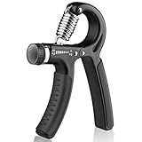AIXPI Grip Strength Trainer, Hand Grip Exerciser Strengthener with Adjustable Resistance 11-132 Lbs (5-60kg), Forearm Strengthener, Hand Exerciser for Muscle Building and Injury Recover Black 1 Pack