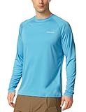 baleaf Men's Sun Protection Shirts UV SPF T-Shirts UPF 50+ Long Sleeve Rash Guard Fishing Running Quick Dry Blue Size L