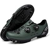 Cycling Shoes Men & Women Road/MTB - SPD Self-Locking System, Lightweight & Breathable Flat Sole Bike Shoes for Road & Off-Road (Unisex),Green*Mount-43 EU