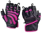 Elite Leather Gym Gloves – Grip & Comfort Design for Weightlifting, Powerlifting, Bodybuilding & Strength Training Workouts for Men & Women (Pink, X-Small)