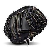 Franklin Sports Field Master Catcher's Mitt - Adult + Youth Mitt - 31.5 Inch - Right Hand Throw - Men's + Women's - Black/Gold