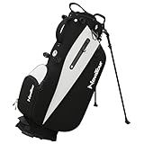 NovaTour Golf Stand Bag - Lightweight Golf Bag with Stand and 7 Way Dividers, Dual Strap, Waterproof Pocket, Insulated Sleeve, Easy-Lift Handles and Swing-Cam Holder (Carbon Black)