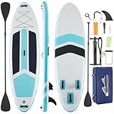 KMFurnila Inflatable Stand Up Paddle Board for All Skill Levels - Portable SUP Paddleboard with Premium Accessories, Durable Construction & Non-Slip Deck for Water Sports Adventures