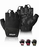 SIMARI Breathable Workout Gloves for Men & Women, Weight Lifting Gloves with Padded, Grip, Full Palm Protection, Gift for Gym Exercise, Cycling, Weightlifting Training, Fitness, Black, Size L