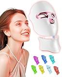 FOLOKE Red Light Therapy Mask for Face & Neck, LED Face Light Therapy,USB C Rechargeable,Infrared Mask for Home Working Travel Yoga