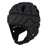 Surlim Soft Helmet for Flag Football Scrum Cap Soft Shell Helmet Rugby Headgear for Youth Adults (Black, Large)