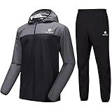 HOTSUIT Sauna Suit for Men Weight Loss Sweat Suits Gym Workout Exercise Sauna Jacket Pant Full Body, Gray, L