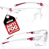 NoCry Clear Safety Glasses for Women with Adjustable Frames — Anti Fog Safety Glasses with 100% UV Protection & Scratch Resistance, ANSI Z87.1 Rated — Perfect Safety Goggles for Women, Nursing Goggles