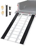 Tri Fold Snowmobile Ramp for Truck, 85x54 in, 1500 LB Capacity, Heavy Duty Aluminum Loading Ramp with Ski Tracks & Straps for Van Pickup Trailer