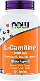 NOW Foods Supplements, L-Carnitine 1,000 mg, Purest Form, Carnipure, Amino Acid, Fitness Support, Tablets, 150 Count