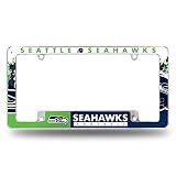Rico Industries NFL Seattle Seahawks Primary 12" x 6" Chrome All Over Automotive License Plate Frame for Car/Truck/SUV