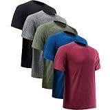 MCPORO Workout Shirts for Men Short Sleeve Quick Dry Gym T Shirt, X-Large