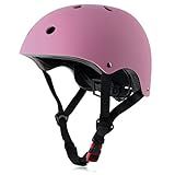 Kids Bike Helmet, Adjustable and Multi-Sport, from Toddler to Youth, 3 Sizes (Pink)
