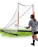 VEVOR Lacrosse Goal, 6' x 6' Lacrosse Net, Portable Lacrosse Goal with Carry Bag, Fiberglass Rod Backyard Lacrosse Training Equipment, Easy Setup Collegiate Goal, Perfect for Youth Adult Training