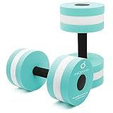 Water Dumbbells Cyan, 2Pcs Pool Weights for Water Aerobic Exercise