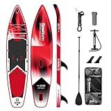 Spatium Windsurf SUP Inflatable SailBoard Only Without the Sail,11'5''*29.9''*5.9''Windsurfing Boards for Adults Drop-Stitch Inflatable Sail Paddleboard for Beginners-Red Color