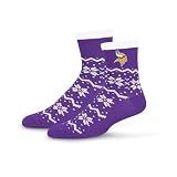 For Bare Feet NFL Minnesota Vikings Snowflake Lane Cozy Cabin Socks, Adult One Size