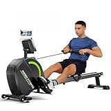 Dripex Rowing Machines for Home, Upgraded Rowing Machine Max 350 LBS, Magnetic Rower with 16 Levels of Workout Resistance, Dual Slide Rail, App Supported, LCD Monitor, Row Machine for Gym Exercise