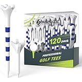 SAPLIZE Professional 120 Pack Golf Tees(100 Driver Tees + 20 Iron/Hybrid Tees), Low Friction & Resistance, 4 Prong Plastic Golf Tees