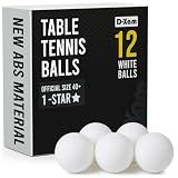 D-Xam Ping Pong Balls Professional ABS Table Tennis Balls 1 Star or 3 Star Bulk (White 1 Star, 12 Pack)