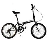 ZiZZO Campo 20 inch Folding Bike with 7-Speed, Adjustable Stem, Light Weight Frame (Black)