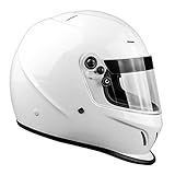 Typhoon Helmets Snell SA2020 - DOT Certified - Full Face Racing Helmet (White, XL)