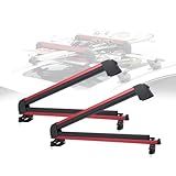 Gearantics 24.3 Inch Car Roof Ski & Snowboard Rack,Fishing Rod Rack, Fits 4 Pairs Skis or 4 Fishing Rods, with Anti-Theft Lock & TPV Rubber Padding, Fits Square/Round/Aero/Oval Cross Bars, Red