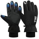 ZENUTA Waterproof Winter Snow Ski Gloves, Windproof Warm Breathable Thermal Glove for Men and Women, with 5-Finger Touchscreen for Driving, Workout, Running, Hiking, Cycling, Snowboarding (Black,L)
