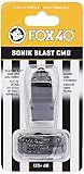 Fox 40 Sonik Blast CMG Official Whistle with Break Away Lanyard (Black)