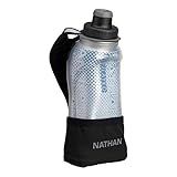 Nathan Running Handheld Water Bottle Adjustable No-Grip Quick Squeeze Lite Hand Strap. 12 oz Insulated Water Bottle. Reflective Hydration