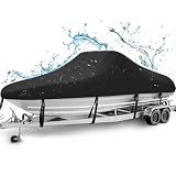 Horonaxo Boat Cover, 16-18.5ft 900D Waterproof V Tri Hull, 94 in Beam Width