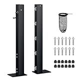 PROGOAL Professional Tennis Net Posts with Internal Safe Winder, 100mm Heavy-Duty Aluminum Post & 260mm Galvanized Base, Includes Expansion Anchors for Easy Setup