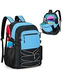 Fasrom Mesh Beach Bag Backpack with Wet Item Pocket, Swim Backpack for Pool, Travel and Gym (Patent Design, Empty Bag Only), Blue