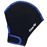 Flow Swimming Resistance Gloves - Webbed Gloves for Water Aerobics, Aquatic Fitness, and Swim Training (Black/Blue, Medium)