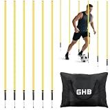 GHB Agility Poles 6 Pack 6ft Sports Soccer Training Poles
