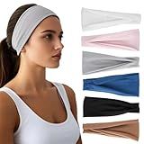Headbands for Women - 6 Pack Wide Elastic Hair Bands | Stretchy Sweatbands Hair Bands | Soft Sports Thin Head Bands | Non-Slip Accessories Bands for Fashion, Washing Face, Workouts, Yoga, Daily Use