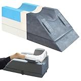 KingPavonini 4-Height Adjustable Leg Elevation Pillows for After Surgery, Injuries, or Rest, Memory Foam Leg Pillows for Sleeping with 3 Handles and Insert Pad, Washable Velvet Cover