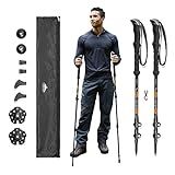 Cascade Mountain Tech Trekking Poles - Aluminum Hiking Walking Sticks with Adjustable Locks Expandable to 54" (Set of 2) , Orange