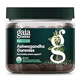 Gaia Herbs Organic Ashwagandha Gummies - Stress Support* - Made with Cinnamon & Ginger - Gluten Free & Vegan - 81 Count (27 Servings)