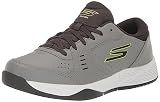 Skechers Men's Viper Court Smash Pickleball Sneaker, Grey/Lime, 12