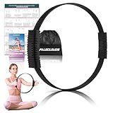 Paleclouds Pilates Ring, 13.5" Silicone Magic Circle with Training Poster & Portable Bag, Pilates Ring Circle for Inner Thigh Workout, Yoga, Lose Weight & Physical Therapy for Women - Black