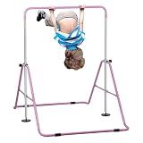 Nouva Expandable Gymnastics Bar for Kids - 5 Adjustable Heights Gymnastic Horizontal Bars Equipment Junior Training Bar Steady Steel Construction for Home, Gym Center