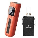 ETENWOLF P200 Electric Ball Pump 2000mAh Sports Air Pump with Digital Pressure Gauge for Basketball Soccer Volleyball (Vivid Orange)