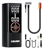 Tire Inflator Portable Air Compressor Air Pump for Car Tires Cordless Electric 180PS for Car, Motorcycle, Bike, Ball, with Tire Gauge Pressure-Obsidian