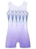 HOZIY Biketards for Girls Gymnastics Leotard With Shorts Purple Snowflakes 5-6 Year Old