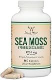 Irish Sea Moss Capsules, More Potent Than Sea Moss Gel Extract (180 Count, 1,200mg per Serving) (from Wildcrafted and Raw Chondrus Crispus) Nutrient Rich Superfood High in Minerals by Double Wood