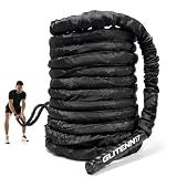 Battle Ropes Black Workout Rope 1 inch Battle Ropes for Home Gym 30ft Exercise Ropes for Working Out Heavy Ropes for Exercise Training Weighted Rope Weighted Workout Rope Battle Rope